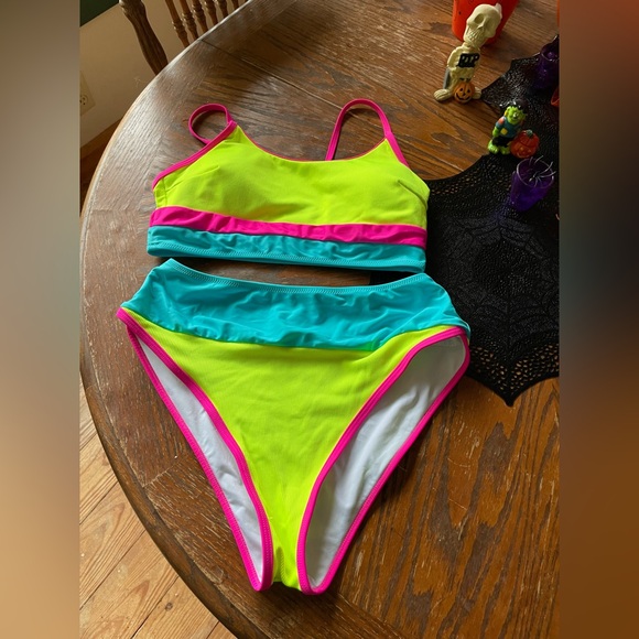 Neon Colorblock Bikini Set - Picture 1 of 6